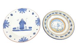 TWO VINTAGE 20TH CENTURY PORTUGUESE DISPLAY WALL PLATES
