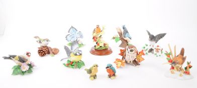 COLLECTION OF LATE 20TH CENTURY CHINA BIRD ORNAMENTS / FIGURES