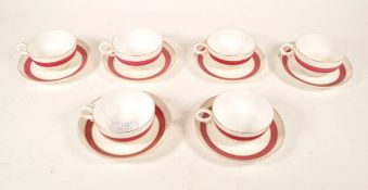ROYAL WORCESTER - MID CENTURY HOWARD PATTERN CUPS & SAUCERS