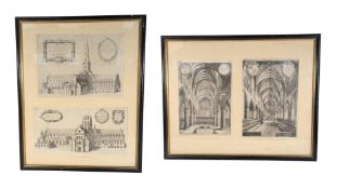 AFTER WENCESLAUS HOLLAR - TWO PRINTS OF ENGRAVINGS OF LONDON