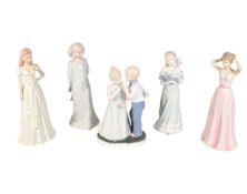 FIVE LATE 20TH CENTURY PORCELAIN FIGURINES
