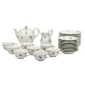 MEISSEN Teeservice 'Streublümchen', 1. Wahl, 1. Hälfte 20. Jh.