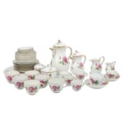 MEISSEN Kaffee- und Mokkaservice 'Rote Rose', 2. Wahl, 20. Jh. 