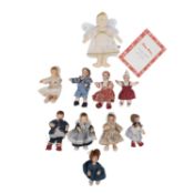 KÄTHE KRUSE 10-tlg Konvolut Puppenstubenpuppen und Engel, 2000/2010er Jahre,