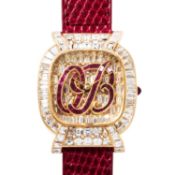 UNIKAT aufwendig gefertigte Damen Schmuckuhr mit Monogramm.