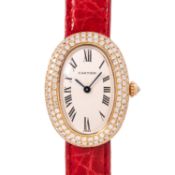 CARTIER seltene Baignoire "Factory Diamonds" Damenuhr, Ref. 866046. Ca. 2000er Jahre.