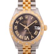ROLEX feine Oyster Perpetual Datejust 31 "Factory Diamonds", Ref. 278343RBR. Full Set ca. 2020.