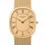 PATEK PHILIPPE Vintage Jumbo "Ellipse d'Or" Herrenuhr, Ref. 3738/001. Full Set 1982.