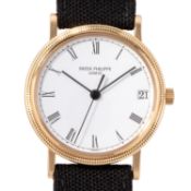 PATEK PHILIPPE Vintage Calatrava "Clous de Paris" Herrenuhr, Ref. 3802/200. Aus 1990.