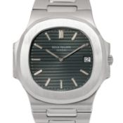 PATEK PHILIPPE Vintage Nautilus Jumbo "Tropical Greenish" Herrenuhr, Ref. 3700/1. Mit seltener Korkb