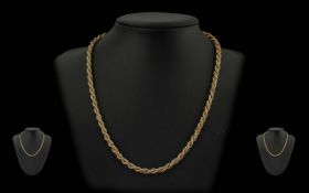 Ladies Attractive 9ct Gold Rope Twist De
