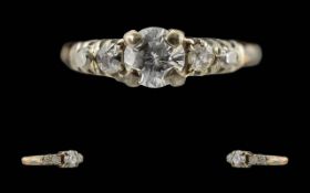 Ladies Pleasing 18ct Gold Diamond Set Ri