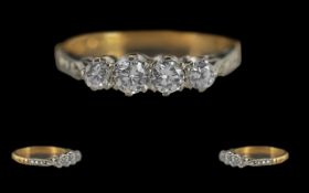 Ladies 18ct Gold Pleasing 4 Stone Diamon