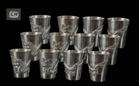 Chinese Export Fine Set of 12 Drinking T