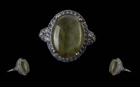 Labradorite and Iolite Statement Ring, a
