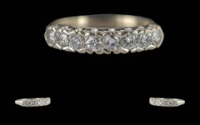 Ladies 18ct White Gold 8 Stone Diamond Set Ring, the well matched round brilliant cut diamonds of