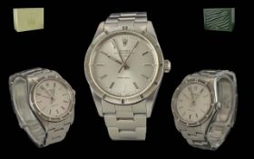 Rolex Oyster Perpetual Air - King Precision Gents Steel Automatic Wrist Watch. Features Silver Dial,