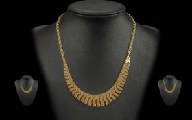 Ladies 9ct Gold Stunning Cleopatra Design Necklace. Marked 9ct. Lovely Warm Coloured Gold. Excellent
