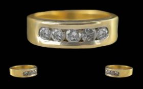 Ladies Pleasing Quality and Heavy 18ct Gold Five Stone Diamond Set Ring, marked 750 - 18ct to