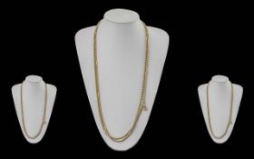 Victorian Period 1837-1901 Excellent Quality 9ct Gold Guard/Muff Chain - Pleasing Design And Long.