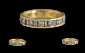 Ladies - Excellent Quality 18ct Gold Diamond Set Full Eternity Ring. Marked 750 - 18ct. The Well