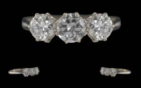 Ladies Superb Quality 18ct Gold 3 Stone Diamond Set Ring, marked to interior of shank, the well