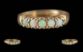Ladies Attractive 9ct Gold 5 Stone Opal