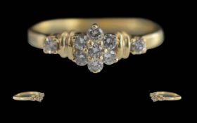 Ladies 18ct Gold Diamond Set Ring, Of Pl