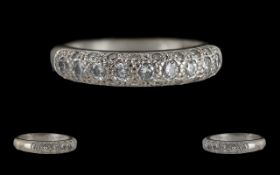 Ladies 18ct White Gold Diamond Set Band