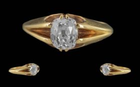Ladies Pleasing 18ct Gold Single Stone Diamond Set Ring - Not Marked \but Tests 18ct. The Single