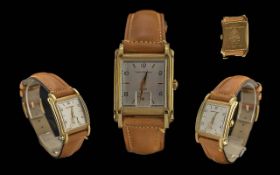 Girard Perregaux Vintage 1994 - Excellent Gents 18ct Gold Mechanical Tank Shaped Case with Beveled