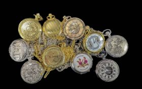 Collection of ( 10 ) Highly Decorative & Collectable Modern Pocket Watches, Various Designs - Please