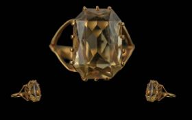 Ladies Fine 18ct Gold Single Stone Citrine Set Ring. Full Hallmark to Interior of Shank. The