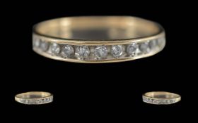 Ladies 18ct Gold Diamond Set Half Eternity Ring, Full Marks to Interior of Shank. The Well Matched
