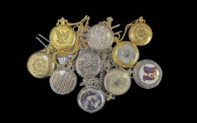 Collection of ( 10 ) Highly Decorative & Collectable Modern Pocket Watches, Various Designs - Please