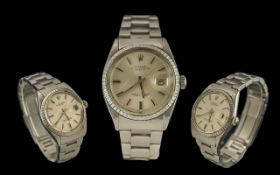 Rolex Oyster Perpetual Date-Just Chronometer / Automatic Gents Steel Wrist Watch. c.1970's. Features