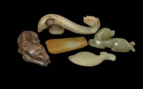 Collection of Carved Jade, five pieces.