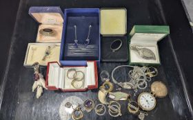 Mixed Bag of Jewellery, Includes Silver & Amethyst Rabbit Foots Brooch, Rings, Watches, Brooches,
