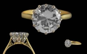 Ladies Superb Quality 18ct Gold and Platinum Single Stone Diamond Set Ring, full hallmark to