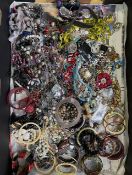 Large Collection of Vintage Costume Jewellery, comprising beads, bangles, bracelets, pearls,