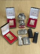 Assorted Box of Collectables. Includes Cars, Coins, Pocket Watches, Boxes, Birds Playing Cards etc -