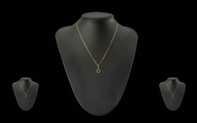 Ladies 9ct Gold & Diamond Set Pendant an