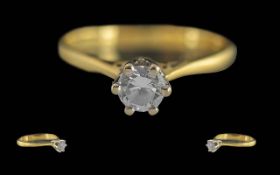 Ladies Good Quality 18ct Gold Single Sto