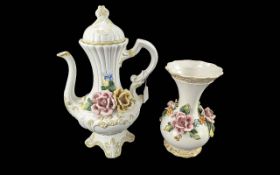 Two Capodimonte Vases, comprising a 10
