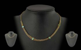 Antique Period Ladies 9ct Gold Turquoise