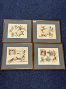 Set of (4 ) Framed Antique Prints by Tho