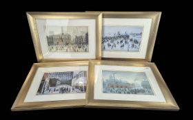 Four Framed Lowry Prints, all mounted, f