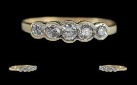 Antique Period Pleasing 9ct Gold 5 Stone