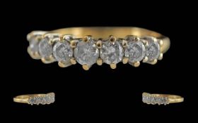 Ladies Pleasing Quality 18ct Gold 7 Ston