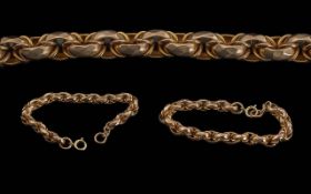 A Fine 9ct Rose Gold Multi-Link Bracelet, Marked for 9ct. Excellent Design and Colour, Expensive
